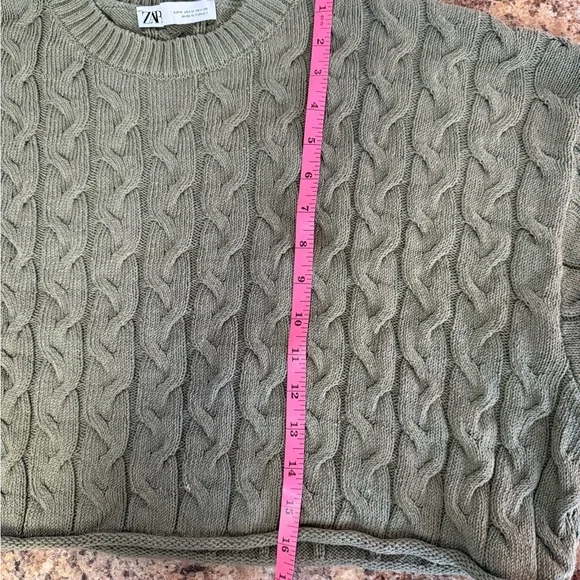 Zara Cable Knit Cropped Sweater Medium - Picture 6 of 7